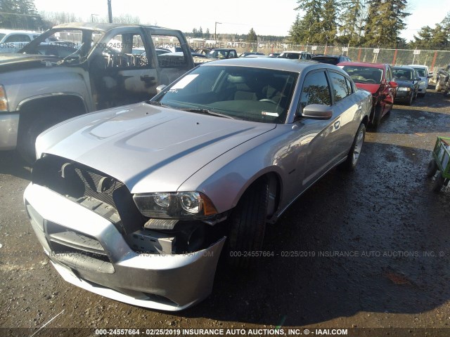 2C3CDXDT3EH180757 - 2014 DODGE CHARGER R/T GRAY photo 2