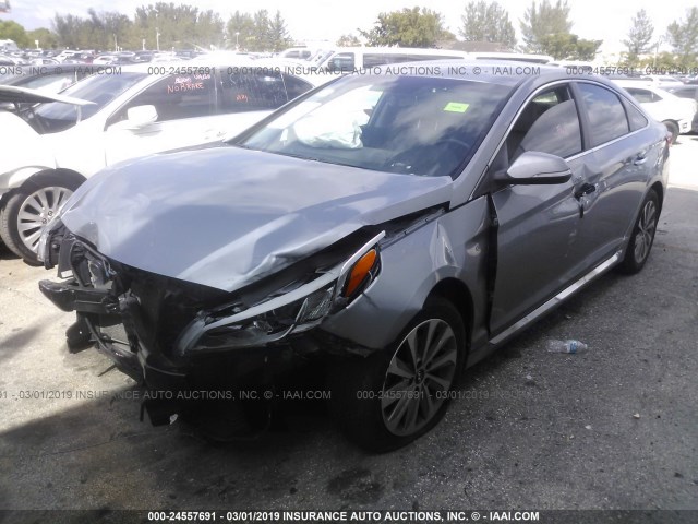 5NPE34AF3GH406505 - 2016 HYUNDAI SONATA SPORT/LIMITED GRAY photo 2