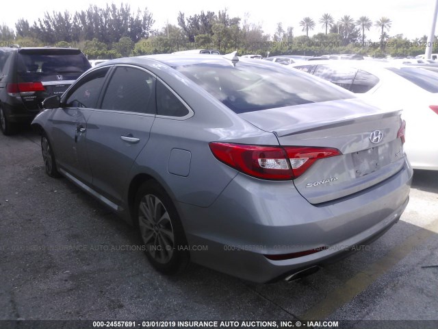 5NPE34AF3GH406505 - 2016 HYUNDAI SONATA SPORT/LIMITED GRAY photo 3