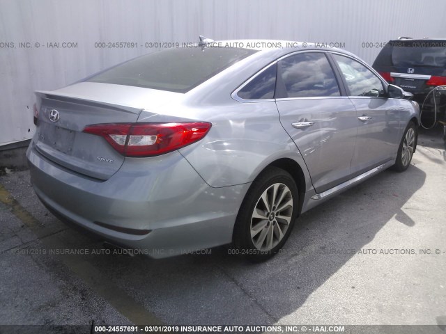 5NPE34AF3GH406505 - 2016 HYUNDAI SONATA SPORT/LIMITED GRAY photo 4