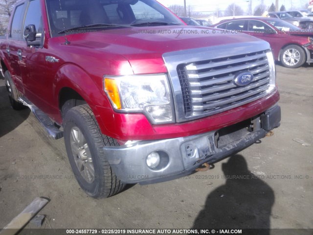 1FTFW1EF5BFD25769 - 2011 FORD F150 SUPERCREW RED photo 6