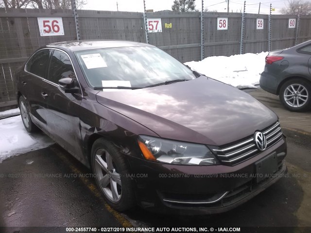 1VWBH7A3XCC109519 - 2012 VOLKSWAGEN PASSAT SE BURGUNDY photo 1