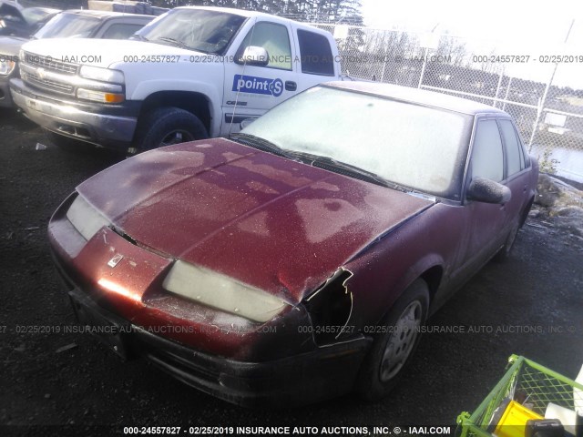 1G8ZH5597RZ200297 - 1994 SATURN SL1 MAROON photo 2