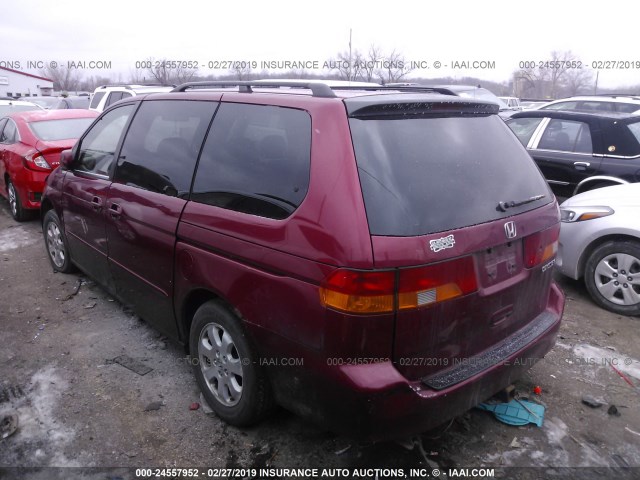 5FNRL18074B029320 - 2004 HONDA ODYSSEY EXL RED photo 3