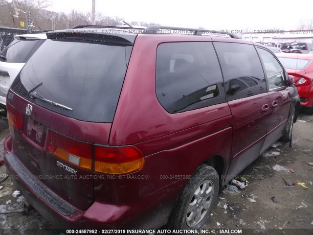 5FNRL18074B029320 - 2004 HONDA ODYSSEY EXL RED photo 4