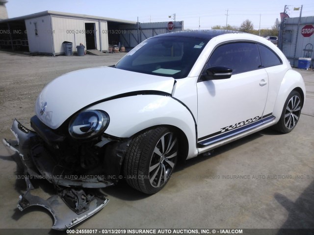 3VW4A7AT2DM606237 - 2013 VOLKSWAGEN BEETLE TURBO WHITE photo 2