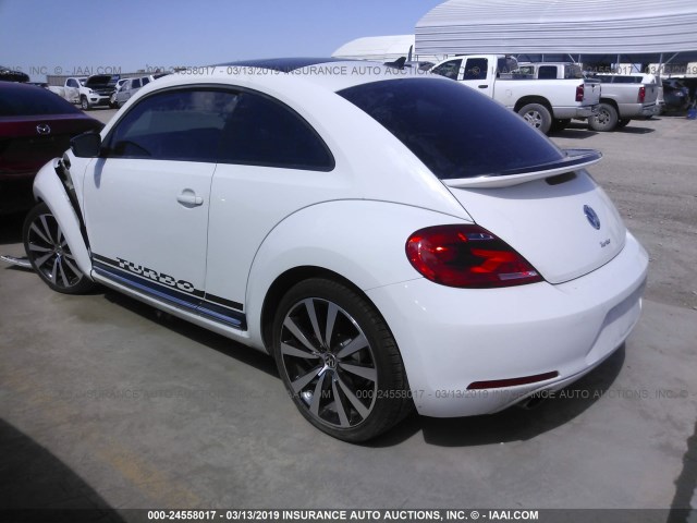 3VW4A7AT2DM606237 - 2013 VOLKSWAGEN BEETLE TURBO WHITE photo 3