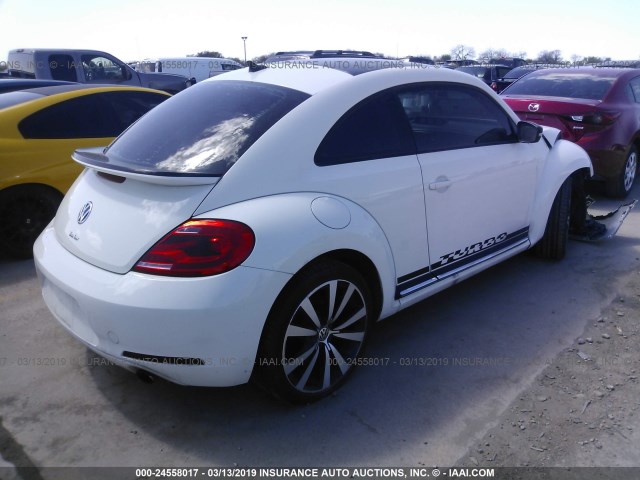 3VW4A7AT2DM606237 - 2013 VOLKSWAGEN BEETLE TURBO WHITE photo 4