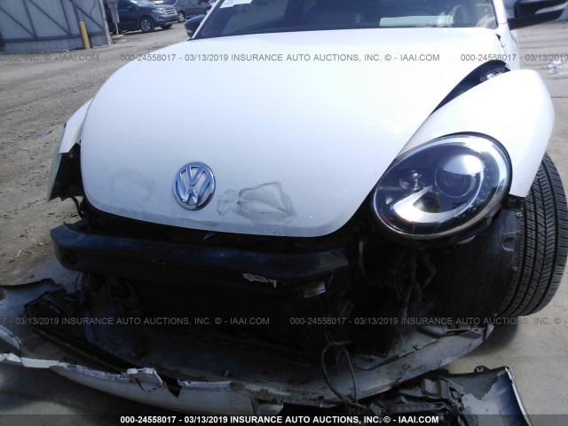 3VW4A7AT2DM606237 - 2013 VOLKSWAGEN BEETLE TURBO WHITE photo 6