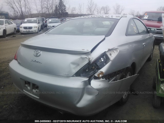 4T1CE38P75U992523 - 2005 TOYOTA CAMRY SOLARA SE/SLE SILVER photo 4
