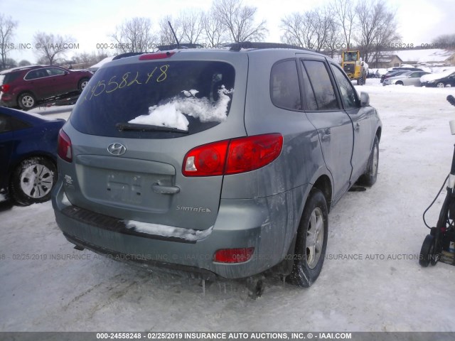 5NMSG13D48H196593 - 2008 HYUNDAI SANTA FE GLS GRAY photo 4