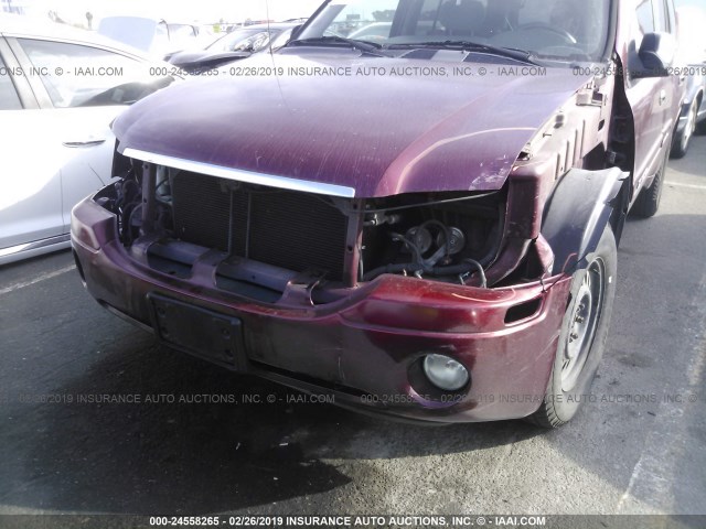 1GKDS13S642359298 - 2004 GMC ENVOY BURGUNDY photo 6