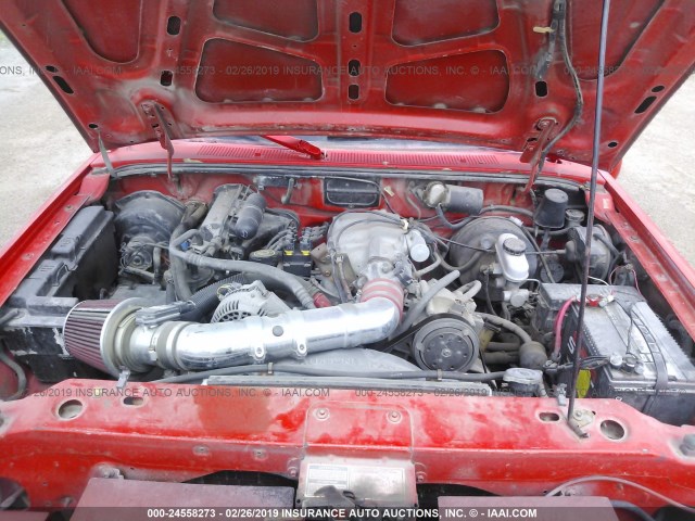 1FTCR10XXRPA19343 - 1994 FORD RANGER RED photo 10