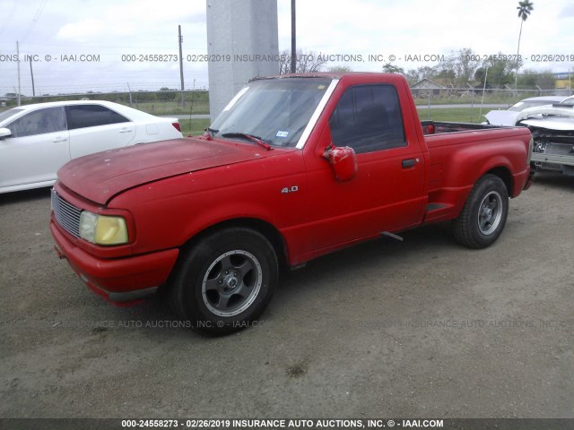 1FTCR10XXRPA19343 - 1994 FORD RANGER RED photo 2