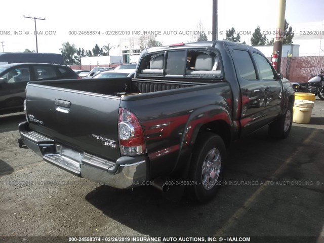 5TFJX4GN2FX047295 - 2015 TOYOTA TACOMA DOUBLE CAB PRERUNNER GRAY photo 4