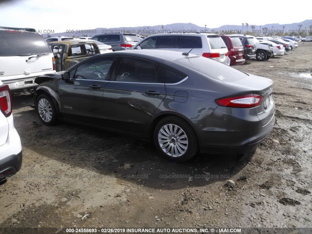 3FA6P0LU0FR105530 - 2015 FORD FUSION SE HYBRID GRAY photo 3