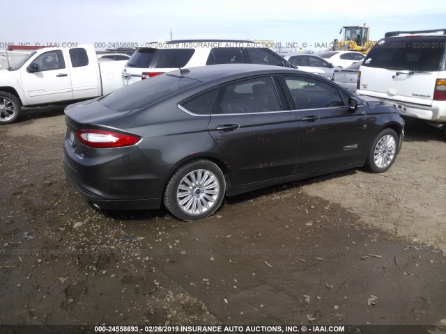 3FA6P0LU0FR105530 - 2015 FORD FUSION SE HYBRID GRAY photo 4