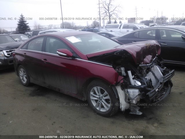 5NPEB4AC5EH812615 - 2014 HYUNDAI SONATA GLS RED photo 1