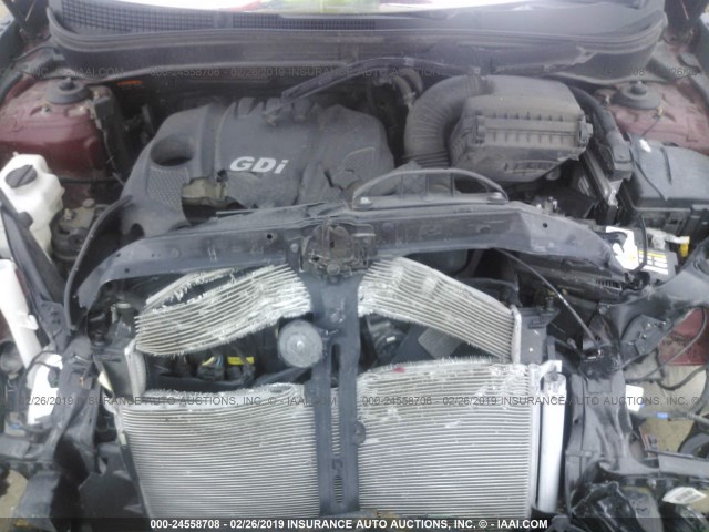 5NPEB4AC5EH812615 - 2014 HYUNDAI SONATA GLS RED photo 10