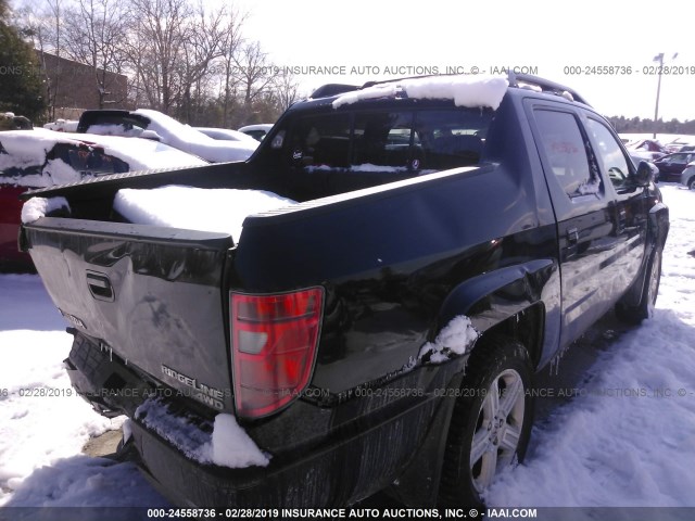 5FPYK1F51AB013291 - 2010 HONDA RIDGELINE RTL BLACK photo 4