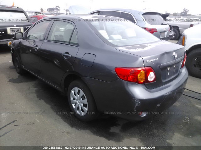 1NXBU4EE6AZ253595 - 2010 TOYOTA COROLLA S/LE/XLE GRAY photo 3