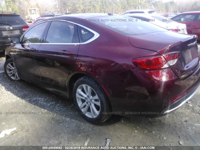 1C3CCCAB4FN650696 - 2015 CHRYSLER 200 LIMITED MAROON photo 3