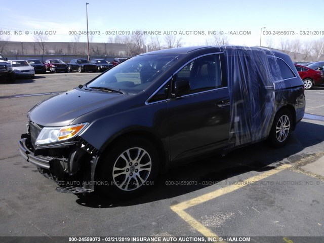 5FNRL5H64BB022933 - 2011 HONDA ODYSSEY EXL GRAY photo 2