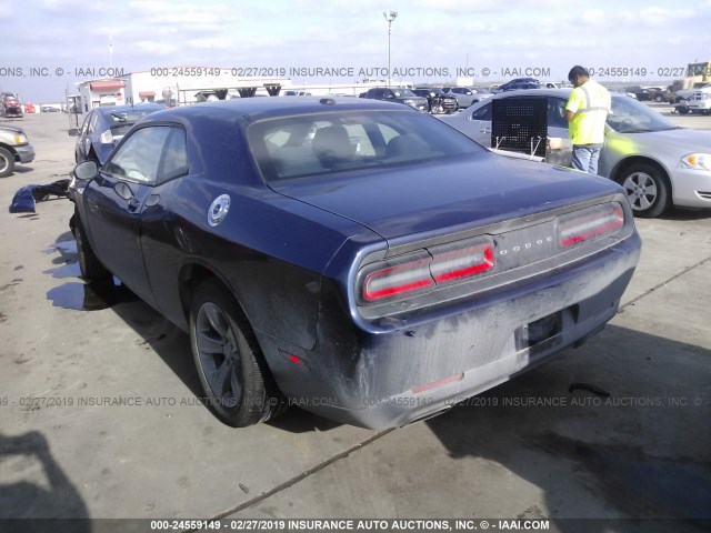 2C3CDZAG8FH720897 - 2015 DODGE CHALLENGER SXT BLUE photo 3