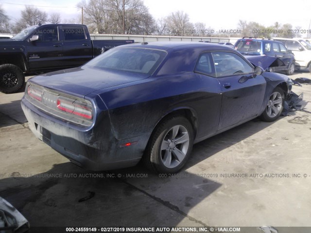 2C3CDZAG8FH720897 - 2015 DODGE CHALLENGER SXT BLUE photo 4