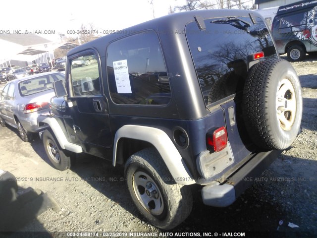 1J4FA29P41P353640 - 2001 JEEP WRANGLER / TJ SE BLUE photo 3