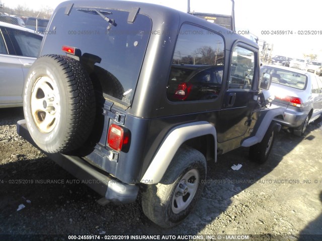 1J4FA29P41P353640 - 2001 JEEP WRANGLER / TJ SE BLUE photo 4