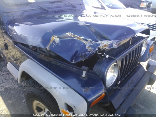 1J4FA29P41P353640 - 2001 JEEP WRANGLER / TJ SE BLUE photo 6