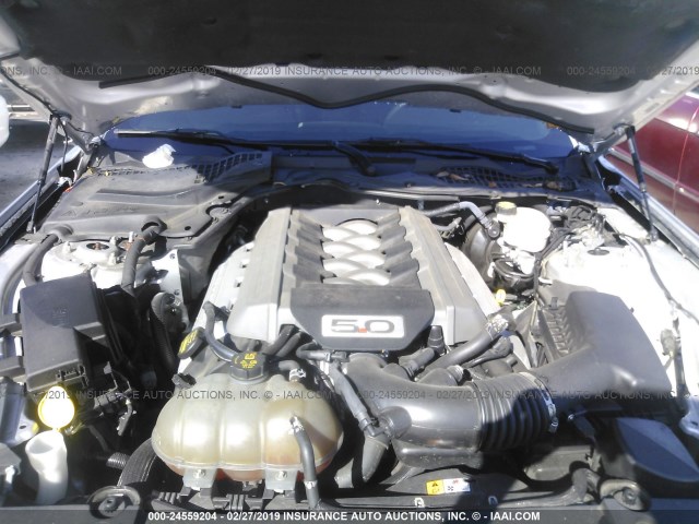 1FA6P8CF0F5343526 - 2015 FORD MUSTANG GT SILVER photo 10