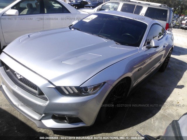 1FA6P8CF0F5343526 - 2015 FORD MUSTANG GT SILVER photo 2