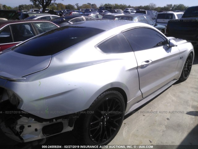 1FA6P8CF0F5343526 - 2015 FORD MUSTANG GT SILVER photo 4