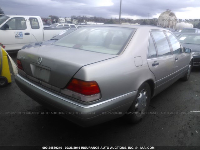 WDBGA43E3TA324812 - 1996 MERCEDES-BENZ S 420 BEIGE photo 4