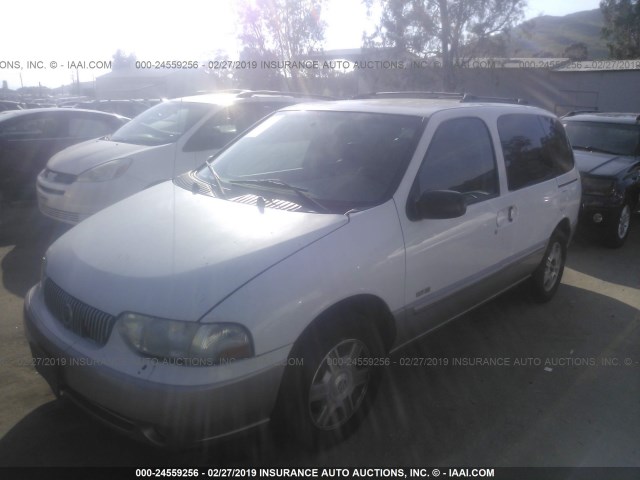 4M2ZV14T71DJ10129 - 2001 MERCURY VILLAGER ESTATE WHITE photo 2