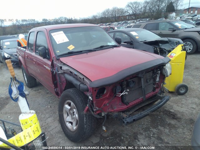 5TEGN92NX4Z435725 - 2004 TOYOTA TACOMA DOUBLE CAB PRERUNNER MAROON photo 1
