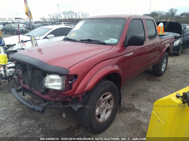 5TEGN92NX4Z435725 - 2004 TOYOTA TACOMA DOUBLE CAB PRERUNNER MAROON photo 2