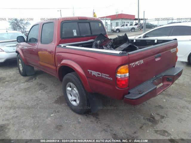 5TEGN92NX4Z435725 - 2004 TOYOTA TACOMA DOUBLE CAB PRERUNNER MAROON photo 3
