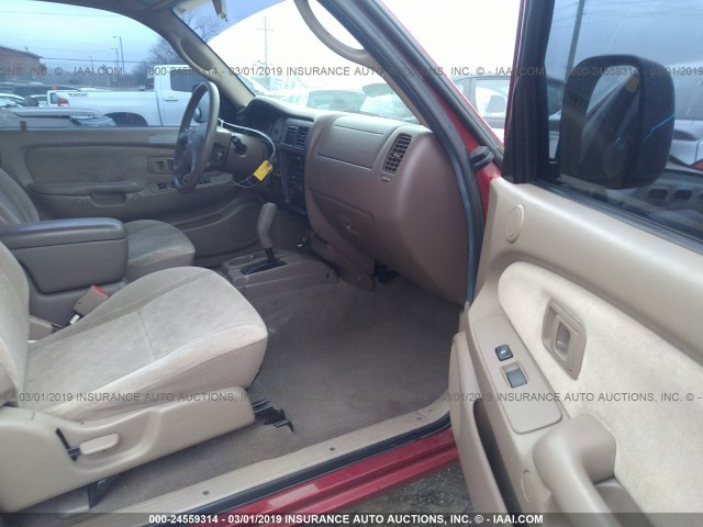 5TEGN92NX4Z435725 - 2004 TOYOTA TACOMA DOUBLE CAB PRERUNNER MAROON photo 5