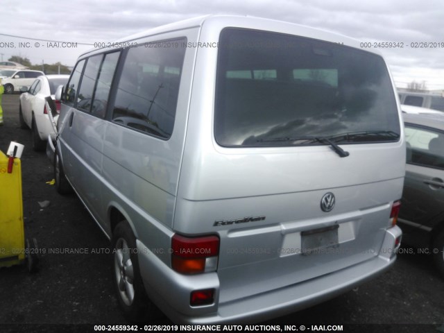 WV2KB47042H019897 - 2002 VOLKSWAGEN EUROVAN GLS SILVER photo 3