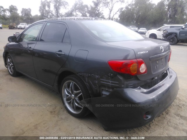 1NXBU40E39Z113765 - 2009 TOYOTA COROLLA S/LE/XLE GRAY photo 3