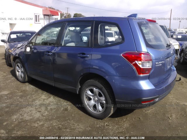 JF2SJAAC3GH424743 - 2016 SUBARU FORESTER 2.5I BLUE photo 3