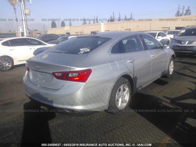 1G1ZB5ST0HF213909 - 2017 CHEVROLET MALIBU LS SILVER photo 4