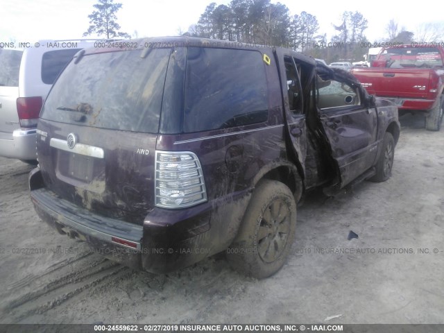 4M2EU48E28UJ02075 - 2008 MERCURY MOUNTAINEER PREMIER PURPLE photo 4