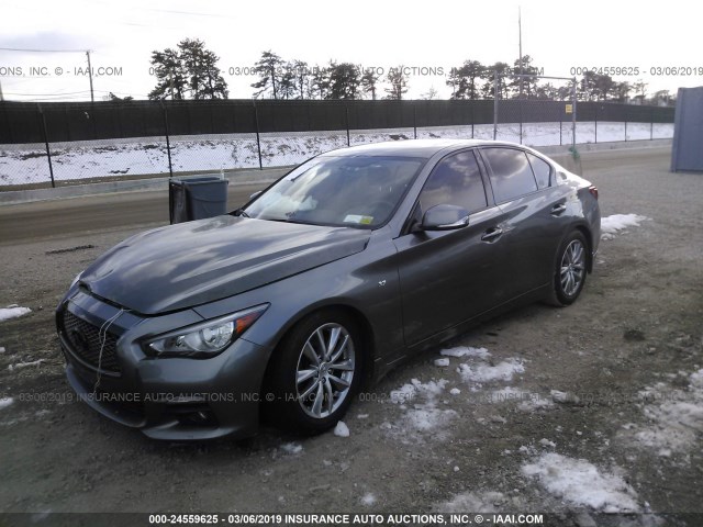 JN1BV7AR6FM414839 - 2015 INFINITI Q50 PREMIUM/SPORT GRAY photo 2