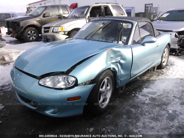 JM1NB353520221942 - 2002 MAZDA MX-5 MIATA LS BLUE photo 2