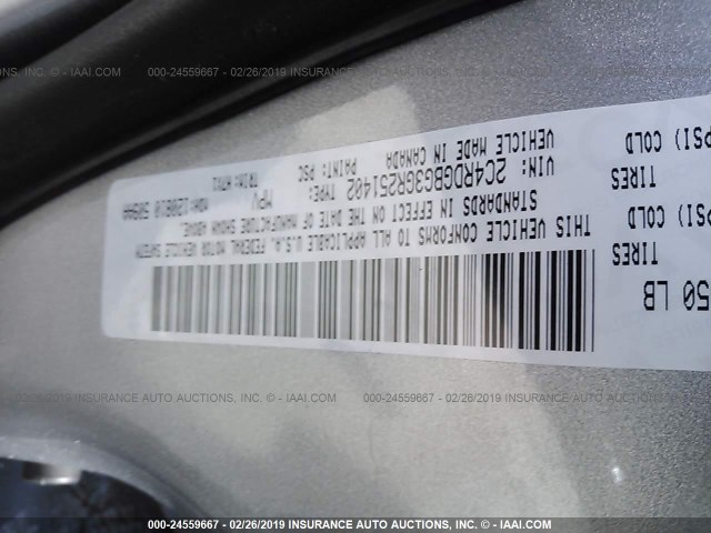 2C4RDGBG3GR251402 - 2016 DODGE GRAND CARAVAN SE SILVER photo 9