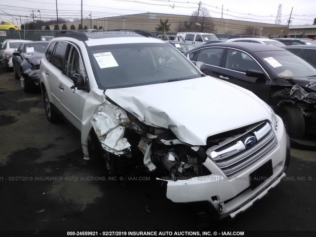 4S4BRBPCXE3202291 - 2014 SUBARU OUTBACK 2.5I LIMITED WHITE photo 1